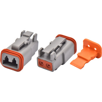 4pc Male Two Cavity Plug  Connector & Wedgelock
