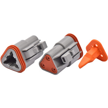 4pc Male Three Cavity Plug  Connector & Wedgelock
