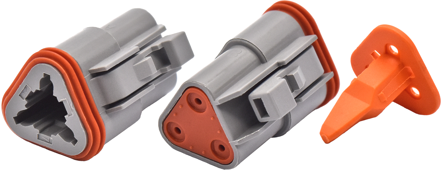 4pc Male Three Cavity Plug  Connector & Wedgelock