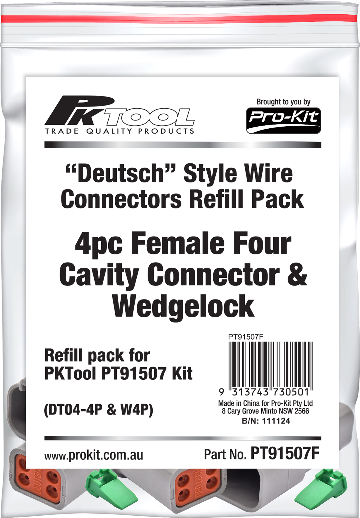 4pc Female Four Cavity  Connector & Wedgelock