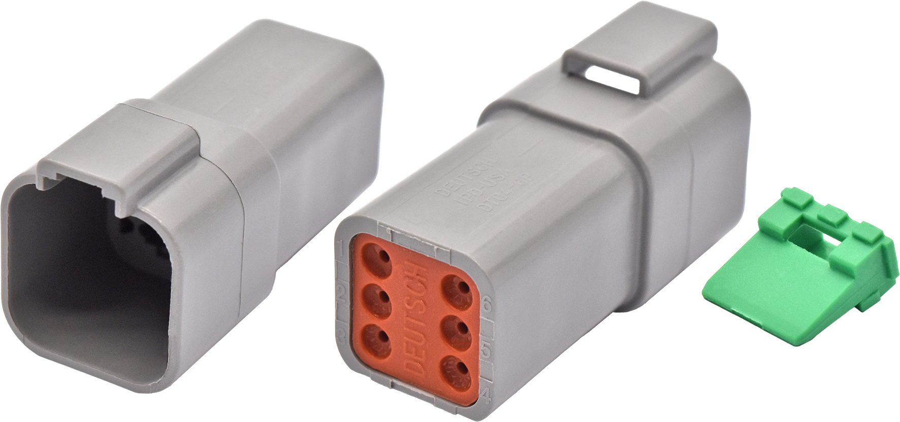 1pc Female Six Cavity  Connector & Wedgelock