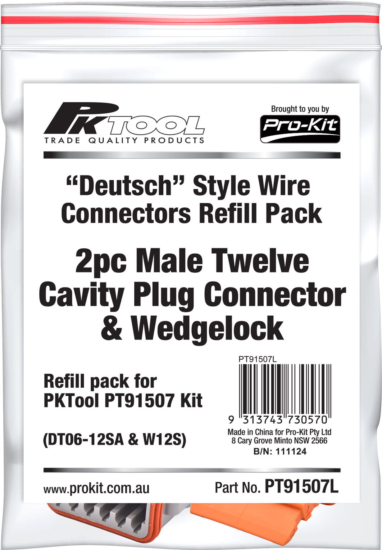 1pc Male Twelve Cavity Plug Connector & Wedgelock