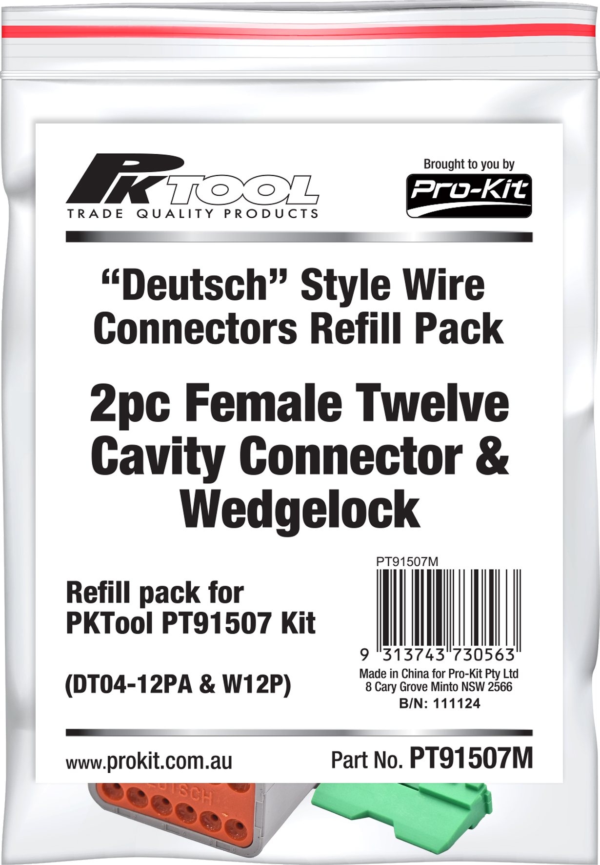 1pc Female Twelve Cavity  Connector & Wedgelock