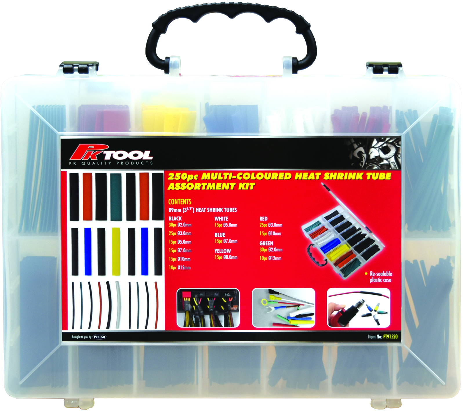 250pc MULTI-COLOURED HEAT SHRINK TUBE