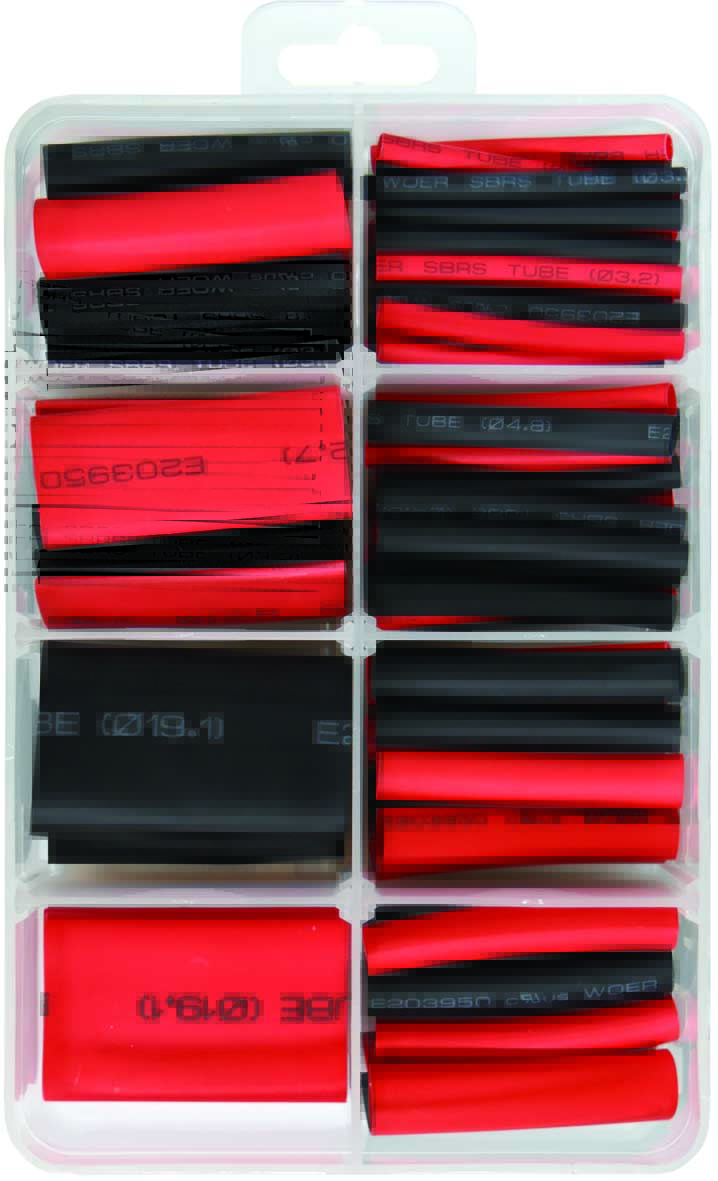 88pc 50mm HEAT SHRINK TUBES with DUAL WALL ADHESIVE LINING
