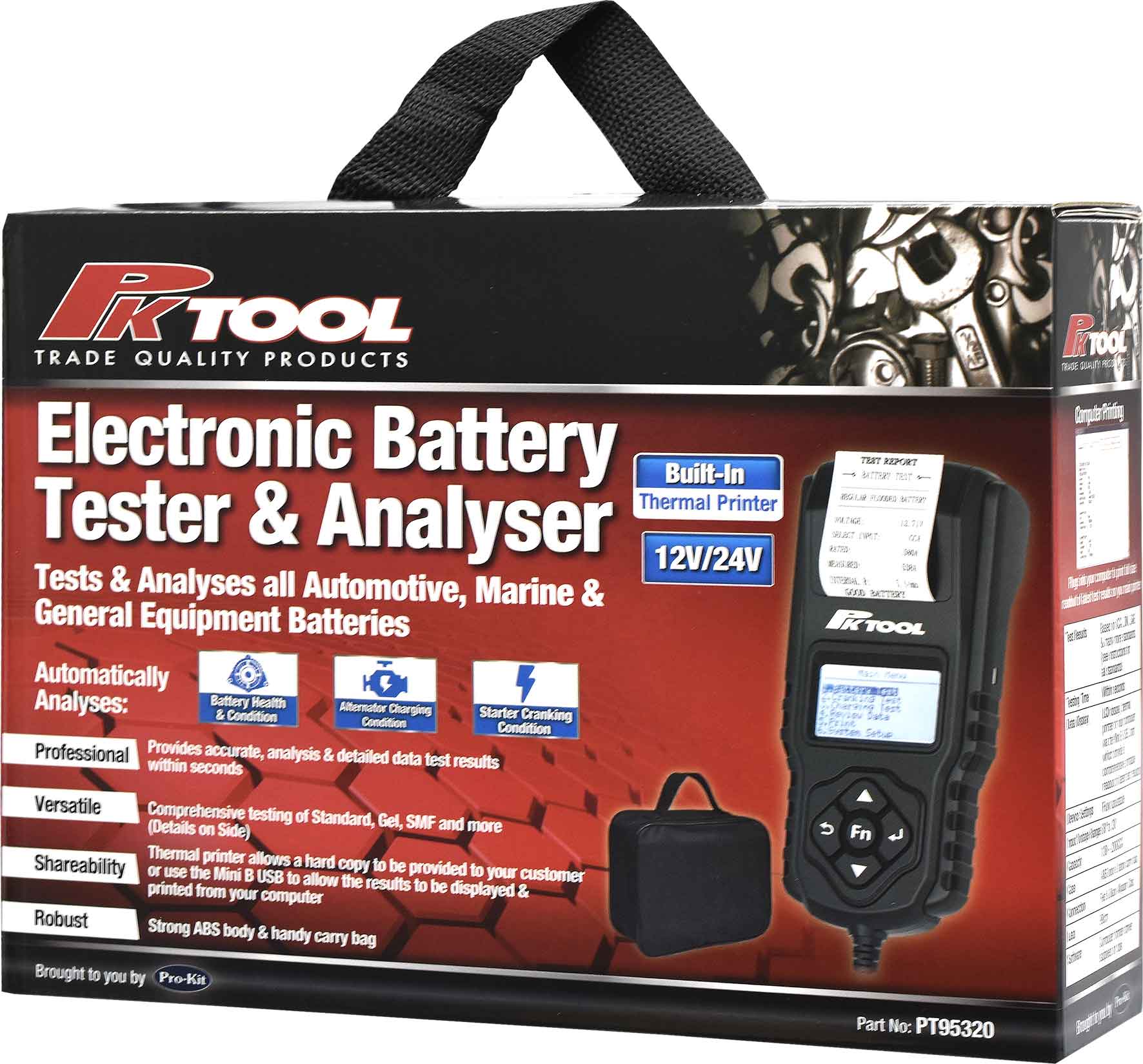 12V/24v Electronic Battery Tester & Analyzer with Built-In Thermal Printer