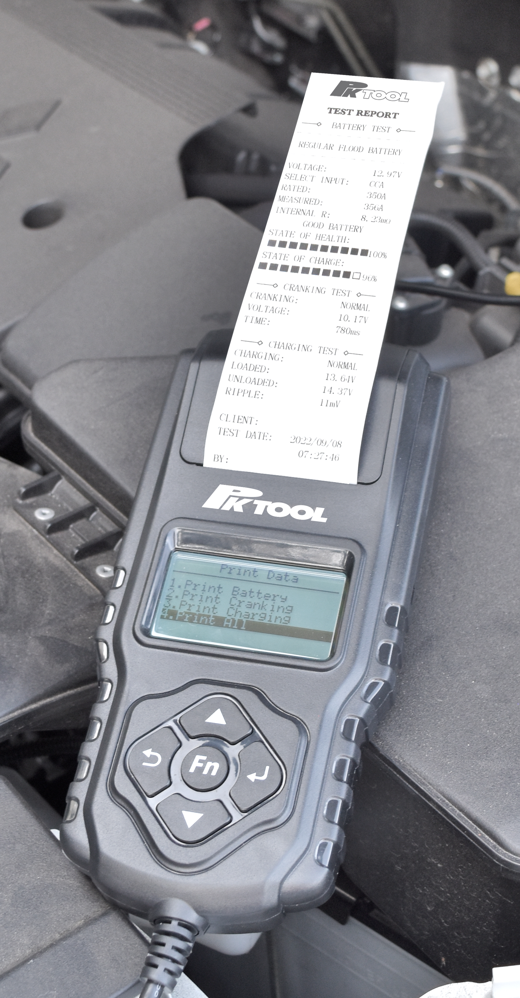 12V/24v Electronic Battery Tester & Analyzer with Built-In Thermal Printer