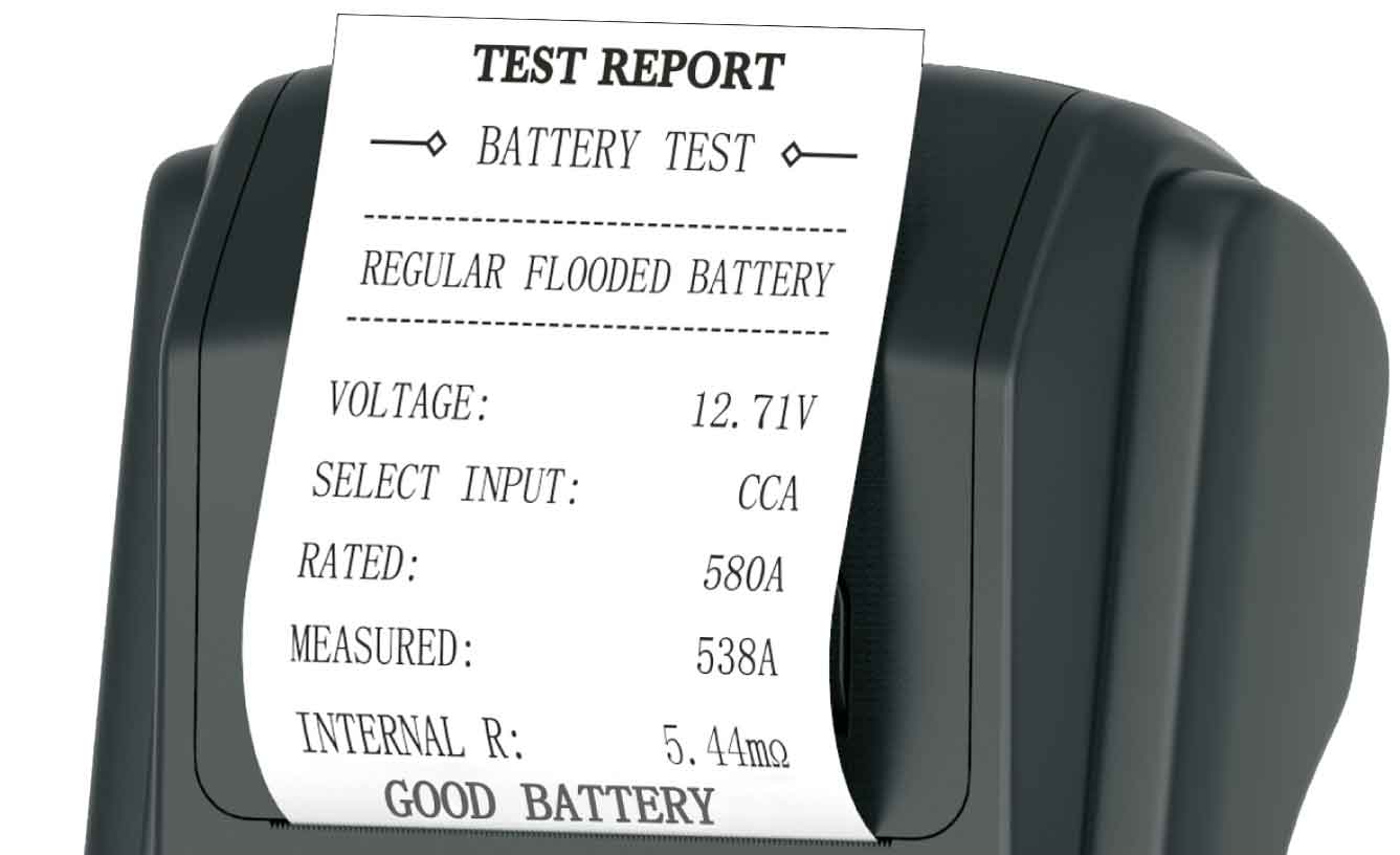 12V/24v Electronic Battery Tester & Analyzer with Built-In Thermal Printer