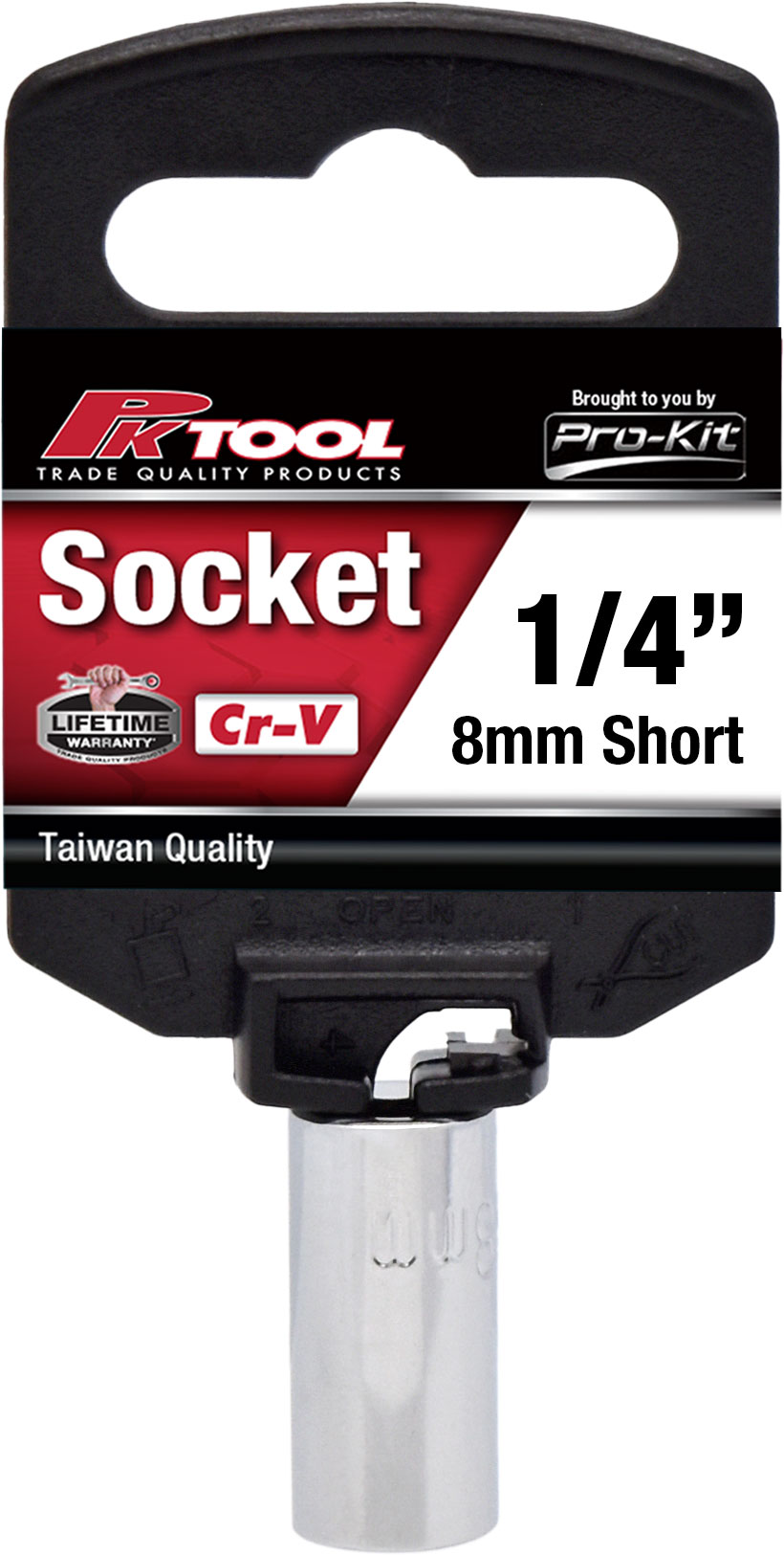 8mm 6PT 1/4” Dr Metric Regular Cr-V Socket