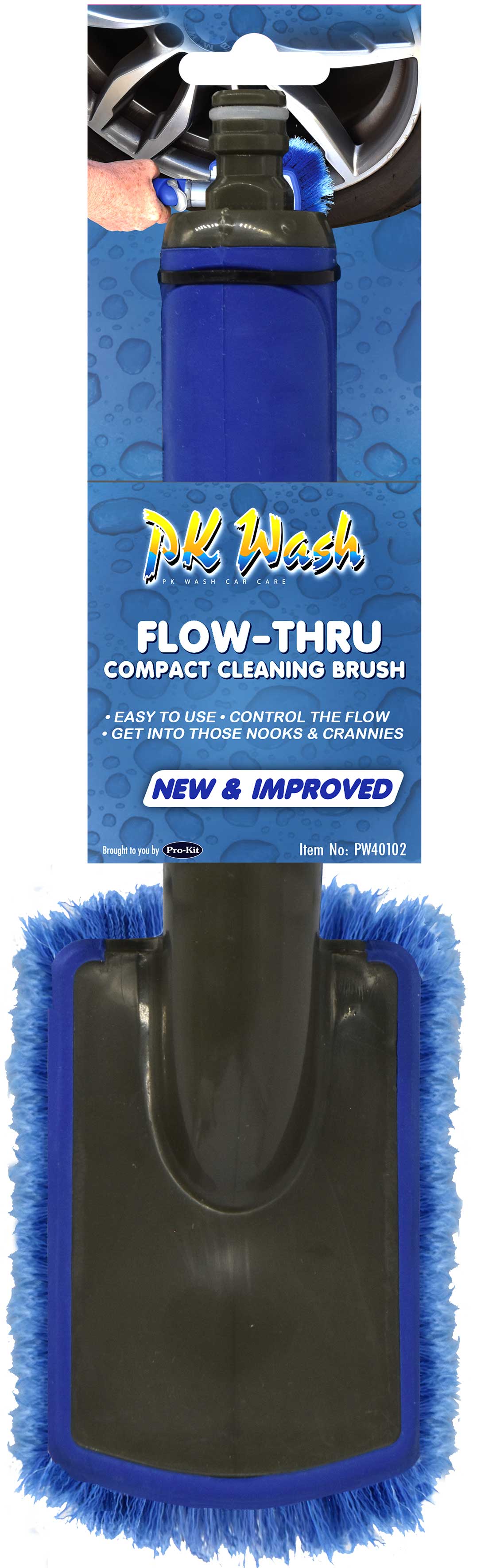 Flow-Thru Brush with Water Flow Regulating Switch