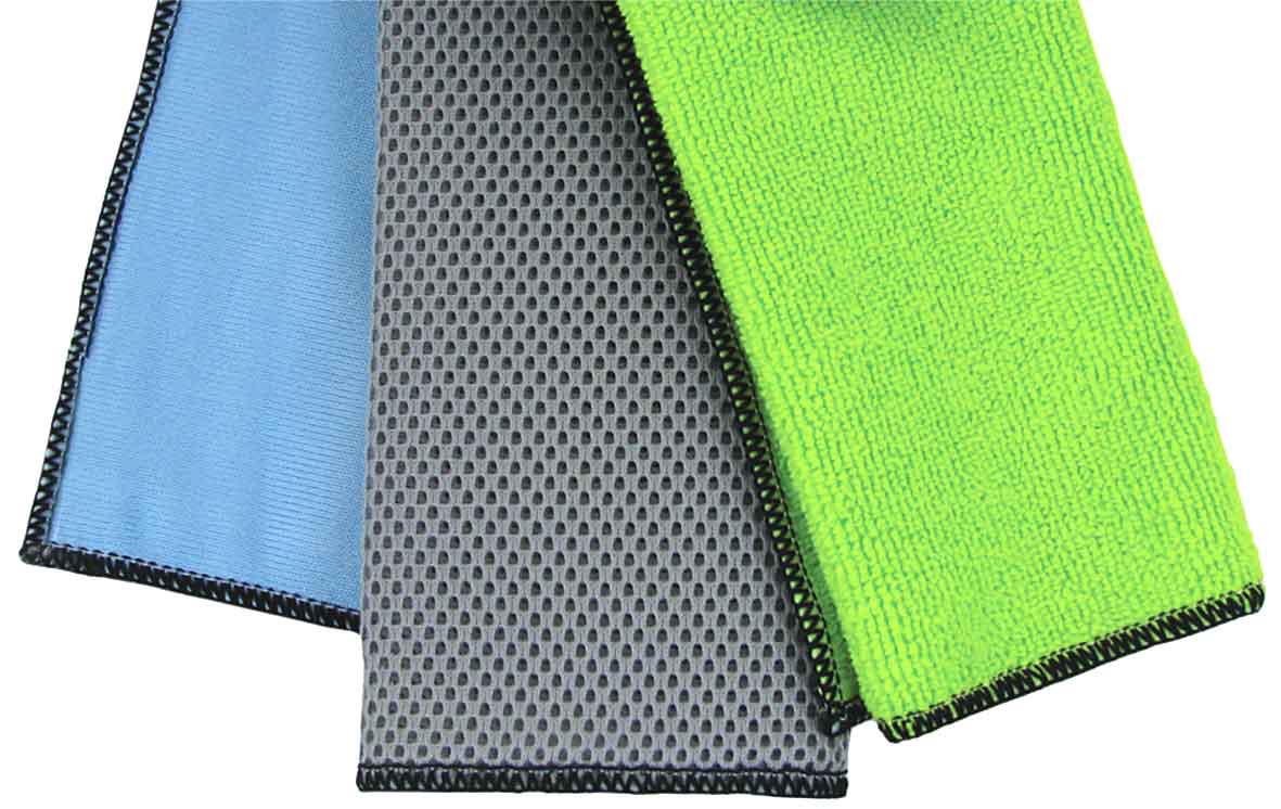 TOWELS – 3pc MICROFIBRE GLASS WASH & SCRUB TOWELS 350MM (14”)