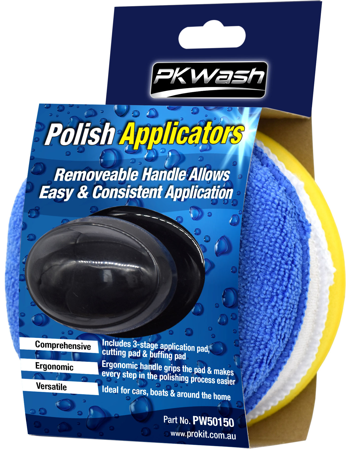 POLISH APPLICATOR with 3 STAGE PADS
