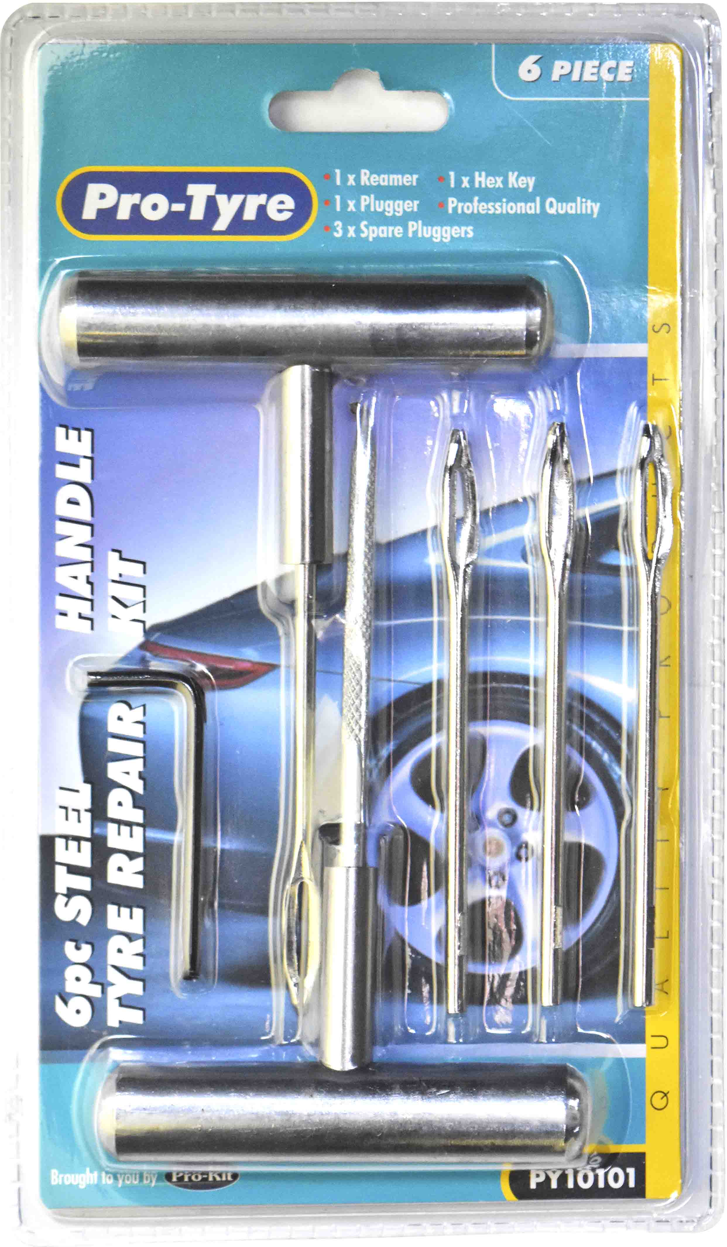 6pc STEEL HANDLE TYRE REPAIR KIT