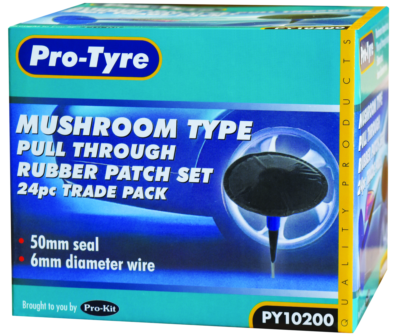 MUSHROOM TYPE PULL THROUGH  RUBBER PATCHES SET- 24pc