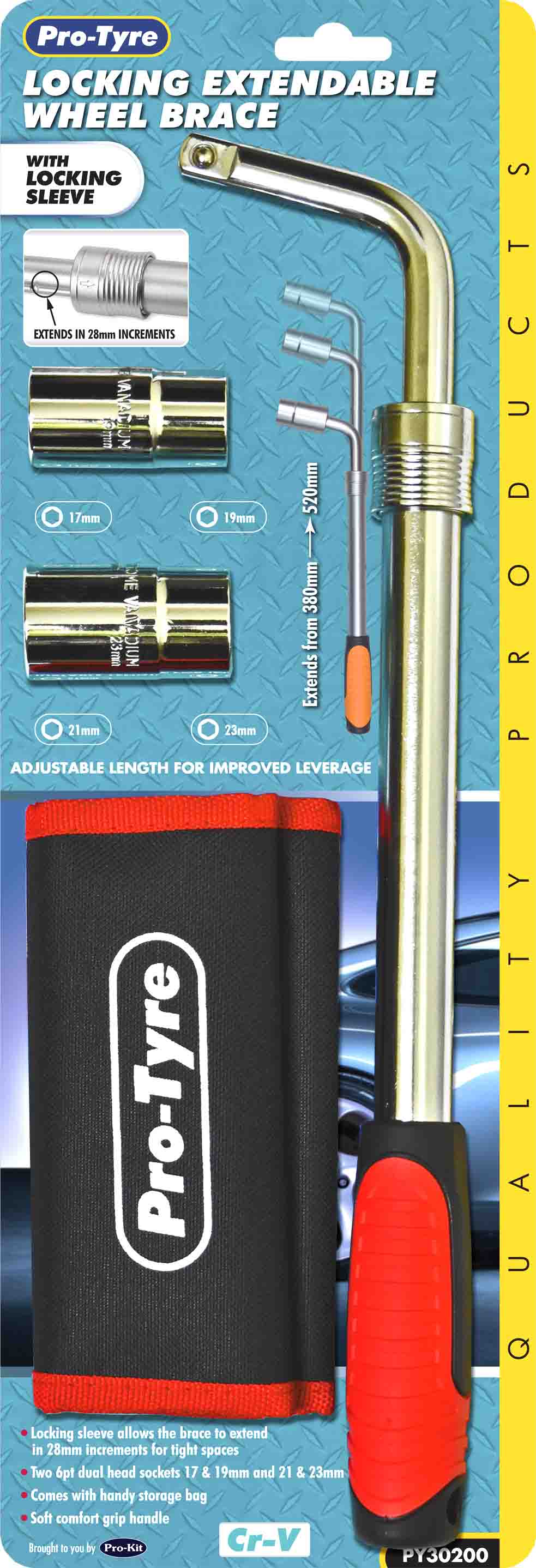 LOCKING EXTENDABLE WHEEL BRACE