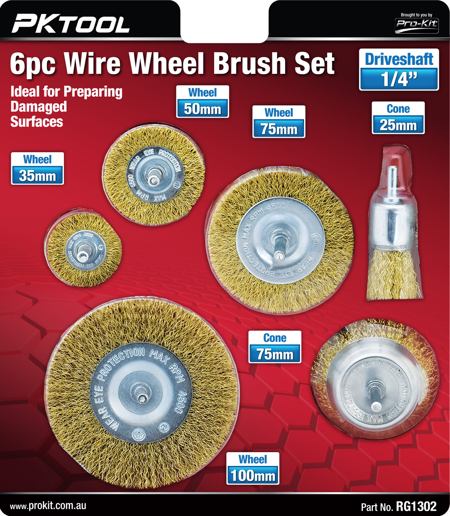 6pc Wire Wheel Brush Set