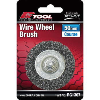 50mm Flat Wire Wheel Brush with 1/4” Drill Adaptor Shaft