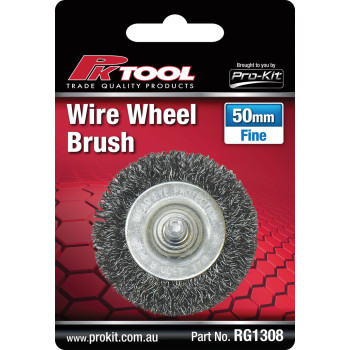 50mm Fine Wheel Brush with 1/4” Drill Adaptor Shaft