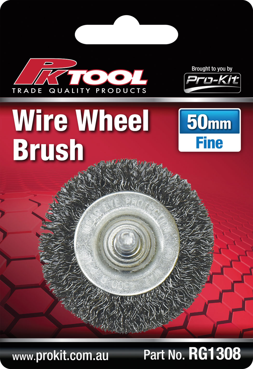 50mm Fine Wheel Brush with 1/4” Drill Adaptor Shaft