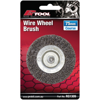 75mm Flat Wire Wheel Brush with 1/4” Drill Adaptor Shaft