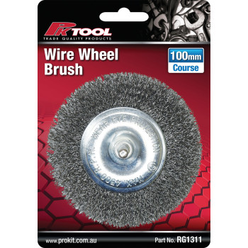 100mm Flat Wire Wheel Brush with 1/4” Drill Adaptor Shaft