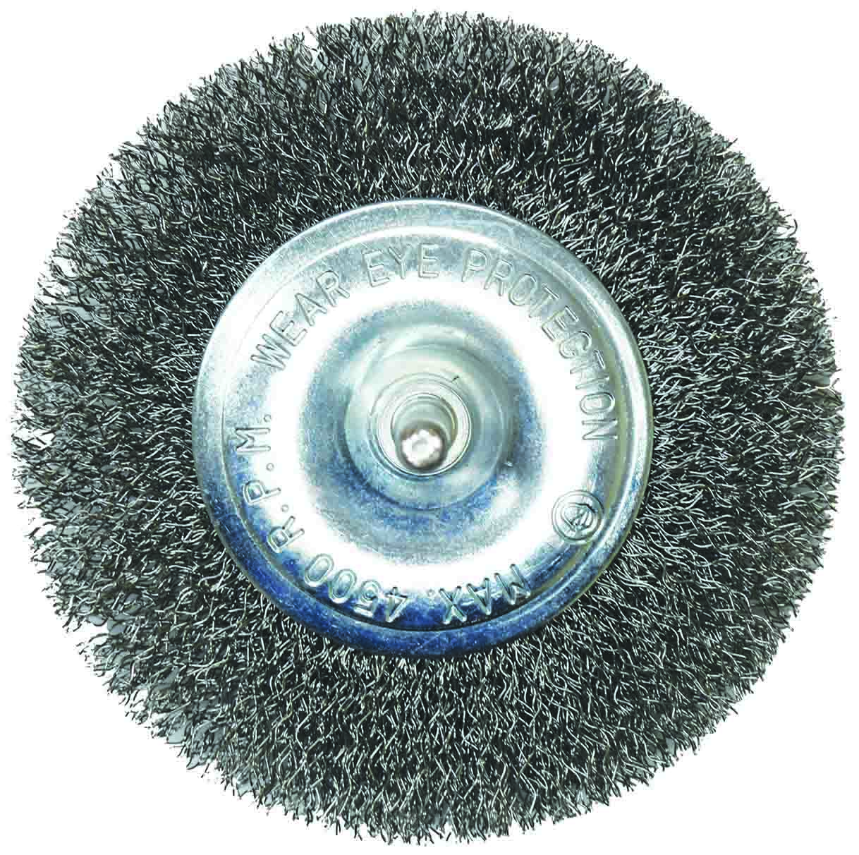 100mm Flat Wire Wheel Brush with 1/4” Drill Adaptor Shaft