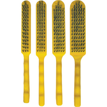 4pc 27cm Steel, Nylon & Brass Wire Brush Set