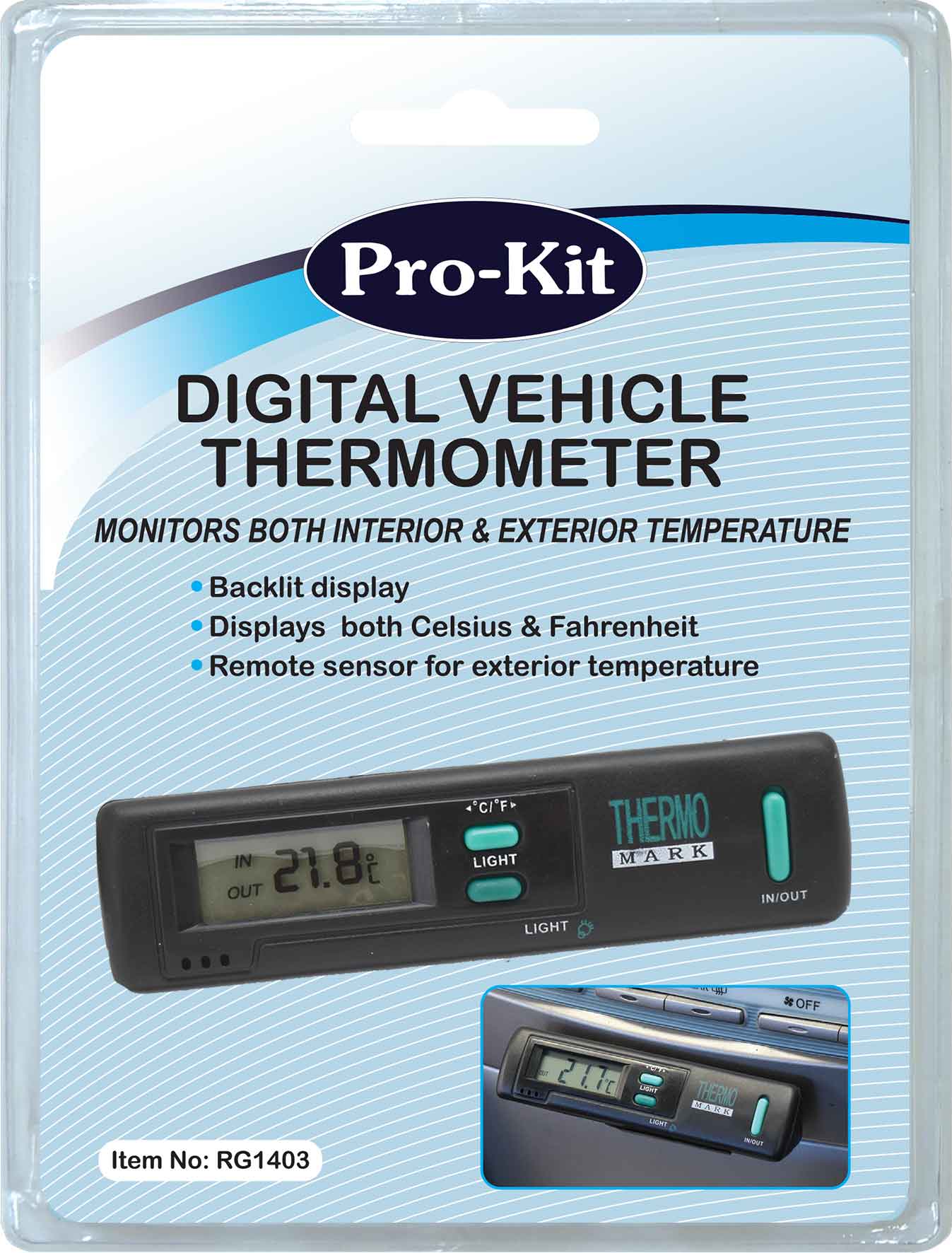 THERMOMETER – INSIDE/OUTSIDE WITH BACK LITE