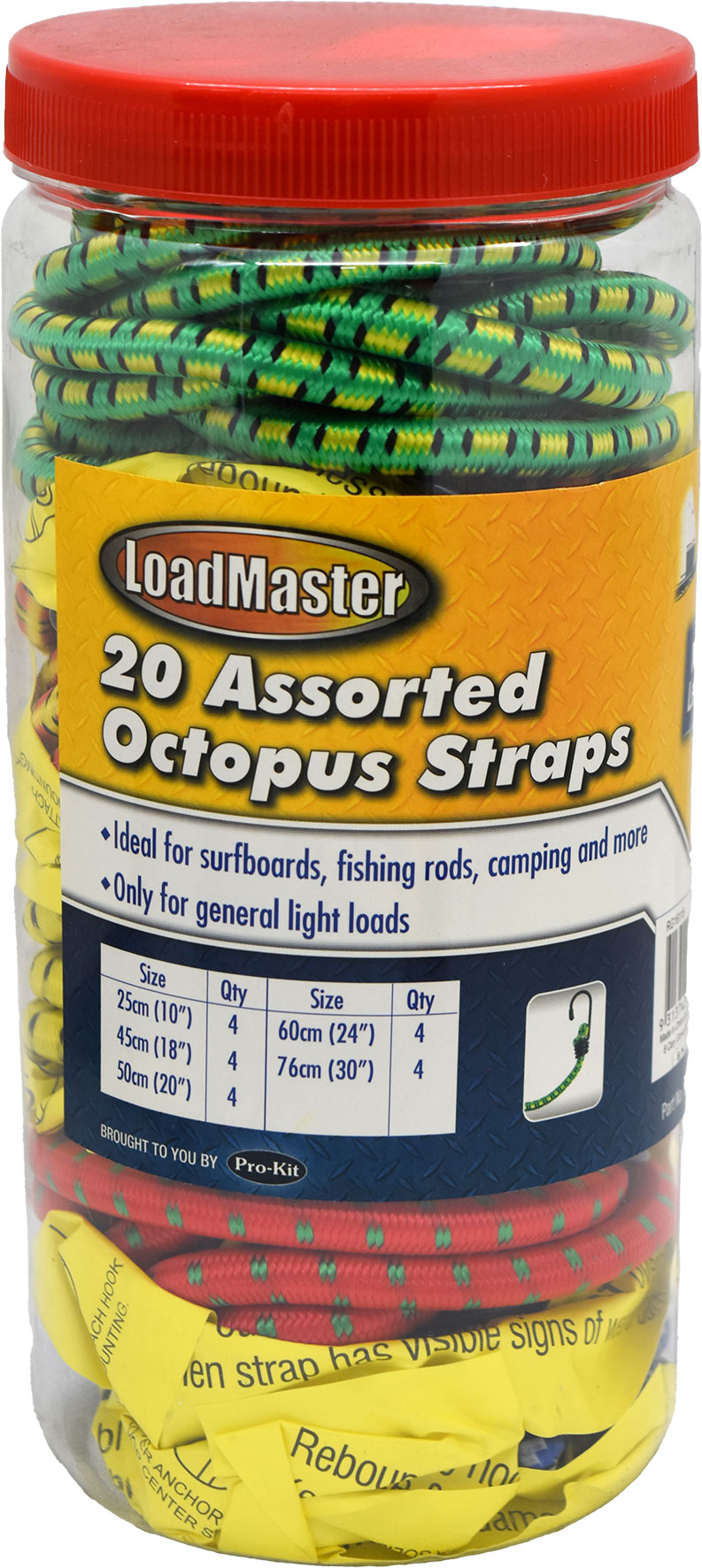 20pc Assorted Octopus Straps