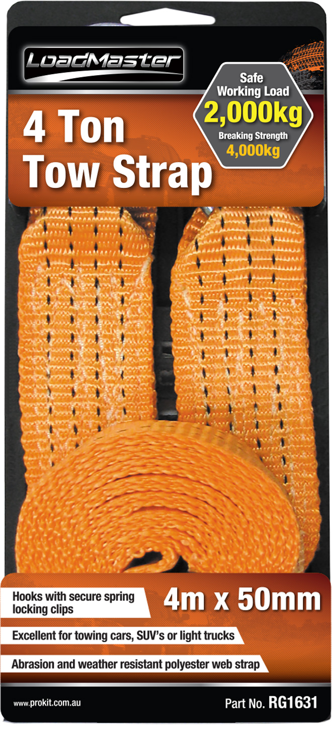 55mm x 4m 4 Ton Tow Strap