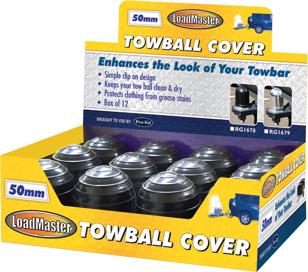 12pc Black Tow Ball Cover with POS Display Box