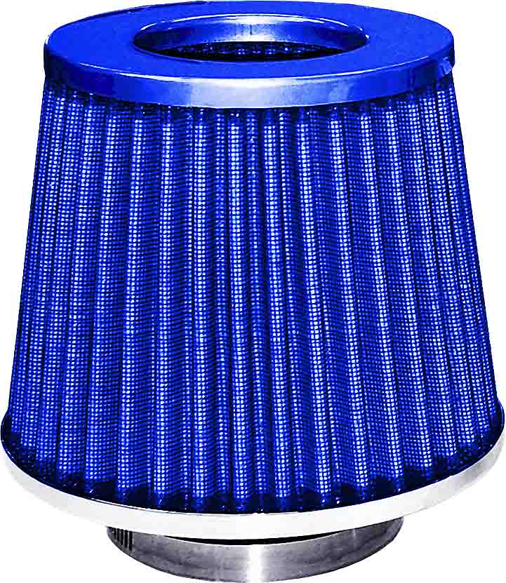 High Performance Re-Usable Pod Air Filter – Blue Top/Blue Filter/Chrome Base