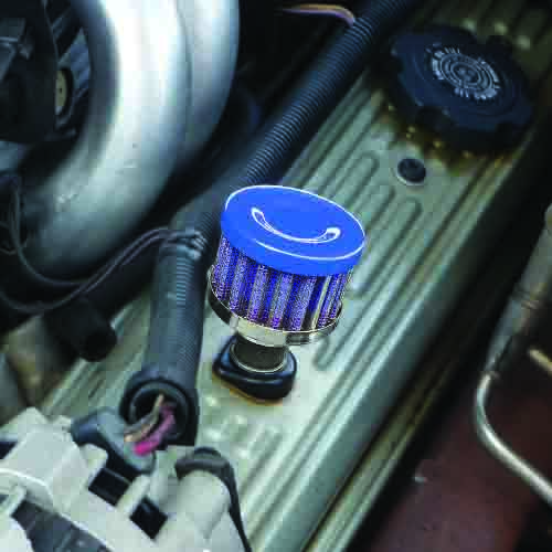 Performance Re-Usable Breather Filter Blue Top/Blue Filter/Chrome Base 12mm Neck