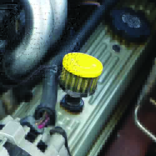 Performance Re-Usable Breather Filter Yellow Top/Yellow Filter/Chrome Base 12mm Neck