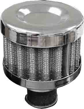 Performance Re-Usable Breather Filter Chrome Top/White Filter/Chrome Base 9mm Neck