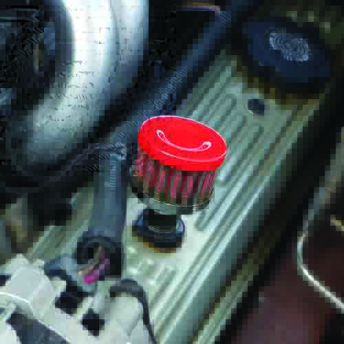 Performance Re-Usable Breather Filter Red Top/Red Filter/Chrome Base 9mm Neck