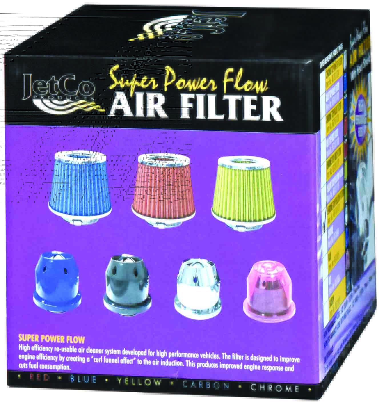 Chrome Enclosed Cross Inlet High Performance Re-Usable Pod Air Filter