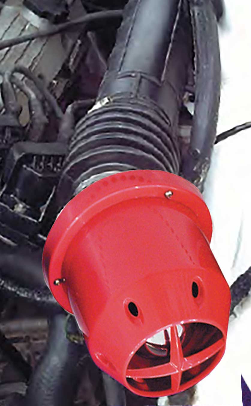 Red Enclosed Cross Inlet High Performance Re-Usable Pod Air Filter