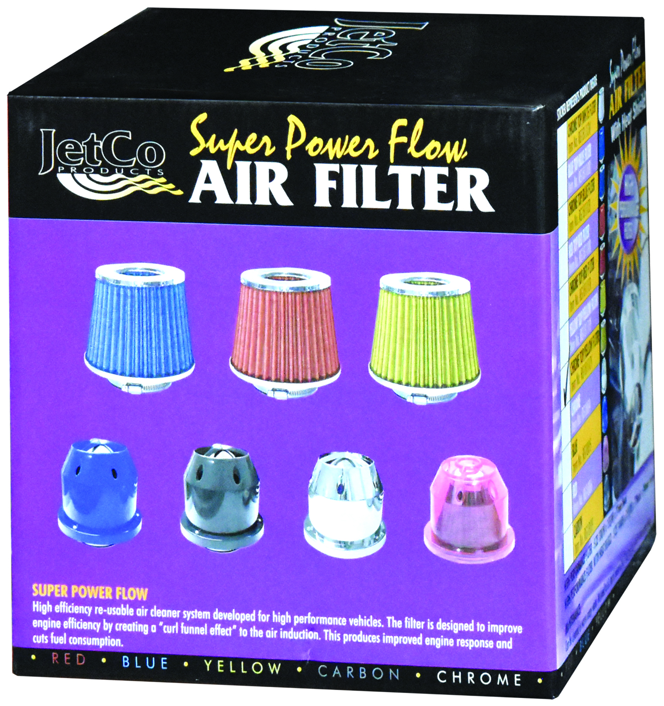 Carbon Enclosed Cross Inlet High Performance Re-Usable Pod Air Filter