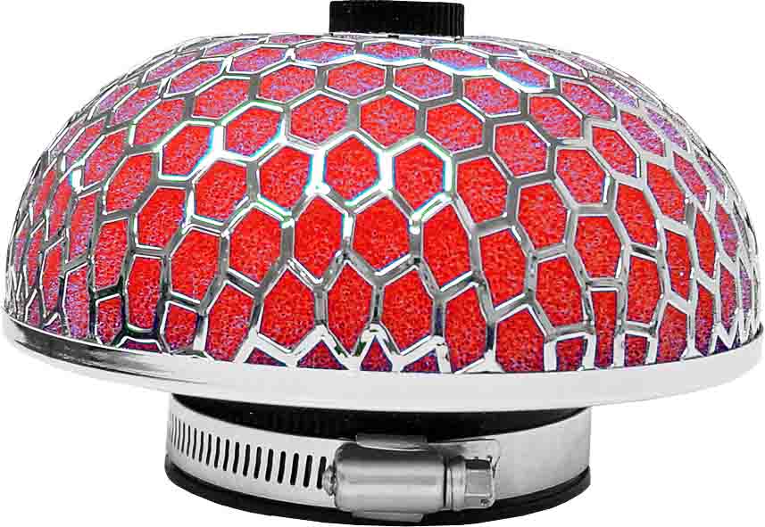 High Performance Re-Usable Retro Style Sponge Air Filter – Red & Chrome