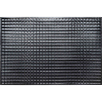 Large Black Rectangular Rubber Mat