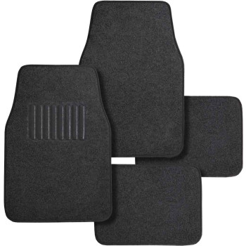 4pc Black Carpet Mat Set