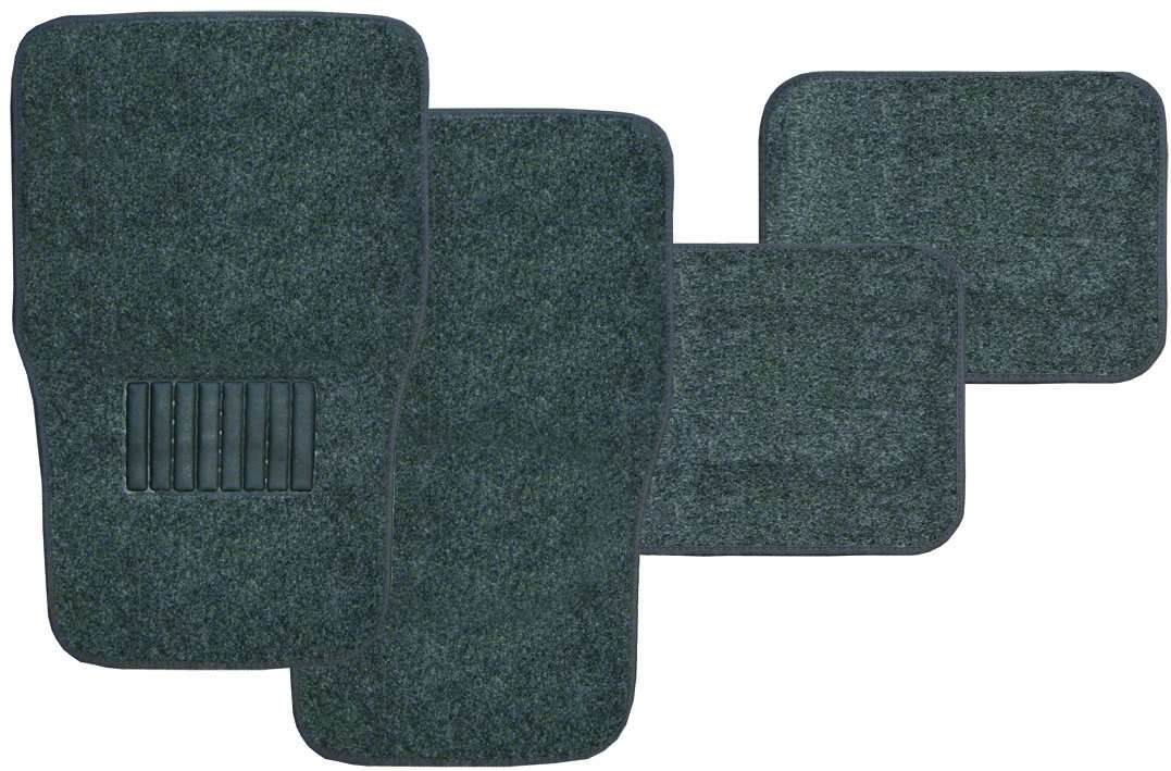 4pc Gray Carpet Mat Set