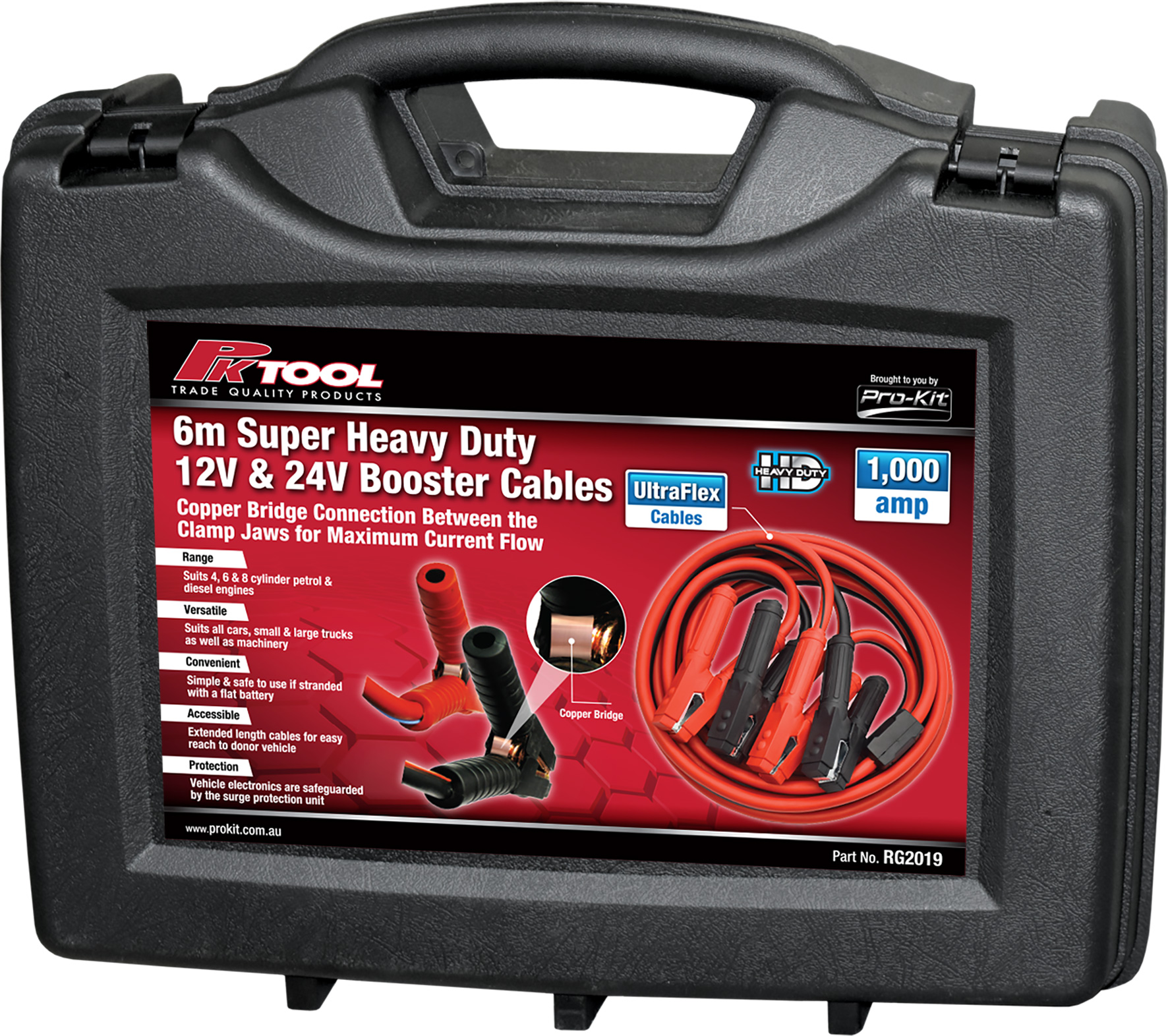 6m Super Heavy Duty 12V & 24V Booster Cables 1,000amp