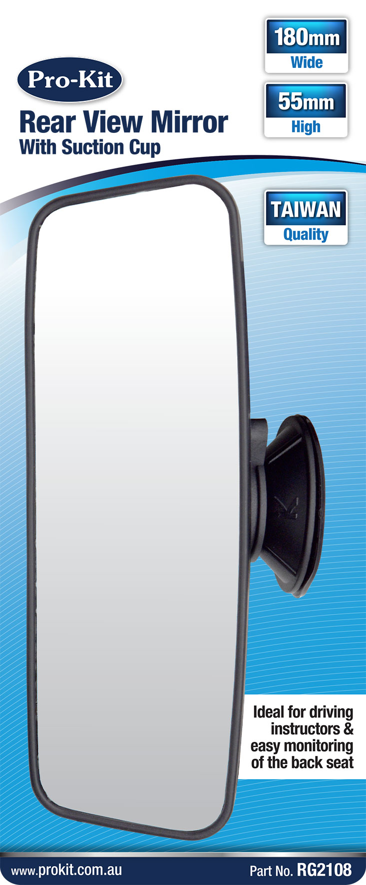 1pc 185mm Adjustable Rear View Mirror with Suction Cup