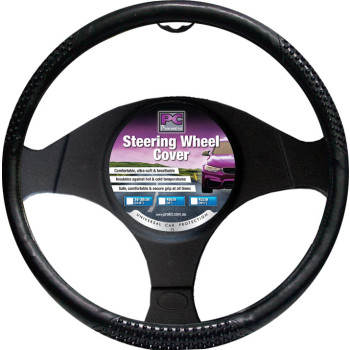 40cm Black PVC with Massage Steering Wheel Cover