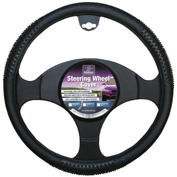 38cm Black with Massage Steering Wheel Cover