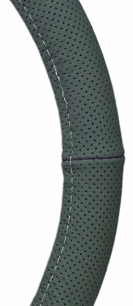 38cm Dark Gray, Perforated Genuine Leather Steerig Wheel Cover