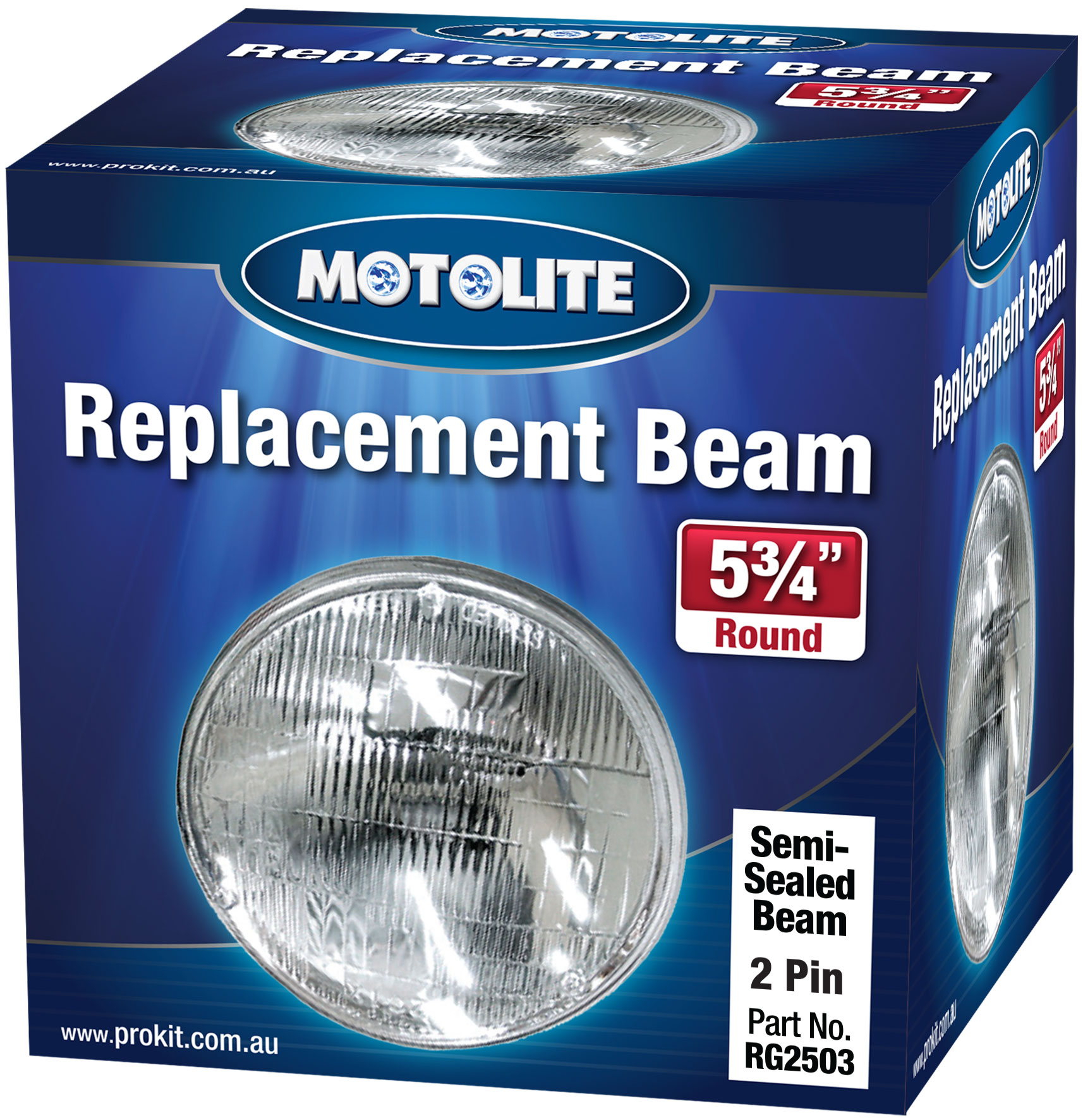 12V 5¾” Round Small High/Low H1 2 Pin Semi Sealed Beam