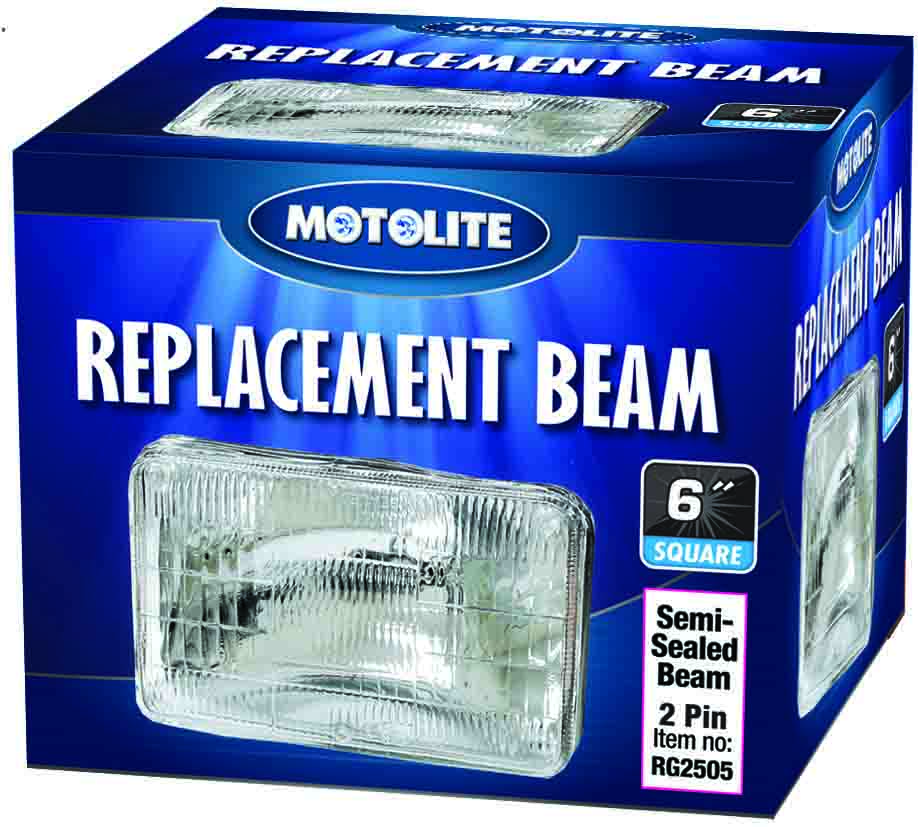 12V 6” Square Small High/Low H1 2 Pin Semi Sealed Beam